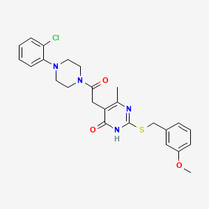 5-(2-(4-(2-chlorophenyl)piperazin-1-yl)-2-oxoethyl)-2-((3-methoxybenzyl)thio)-6-methylpyrimidin-4(3H)-one