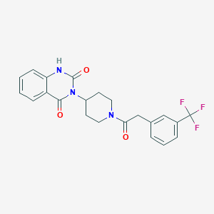 molecular formula C22H20F3N3O3 B2836021 3-(1-(2-(3-(trifluoromethyl)phenyl)acetyl)piperidin-4-yl)quinazoline-2,4(1H,3H)-dione CAS No. 2034261-22-6
