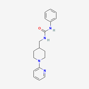 molecular formula C18H22N4O B2836032 1-Phenyl-3-((1-(pyridin-2-yl)piperidin-4-yl)methyl)urea CAS No. 1235382-31-6