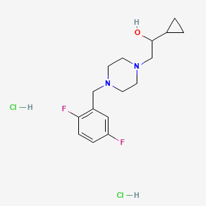 molecular formula C16H24Cl2F2N2O B2836037 1-环丙基-2-(4-(2,5-二氟苯甲基)哌嗪-1-基)乙醇盐酸盐 CAS No. 1396676-82-6