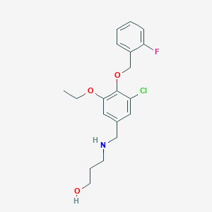 molecular formula C19H23ClFNO3 B283604 3-({3-Chloro-5-ethoxy-4-[(2-fluorobenzyl)oxy]benzyl}amino)-1-propanol 
