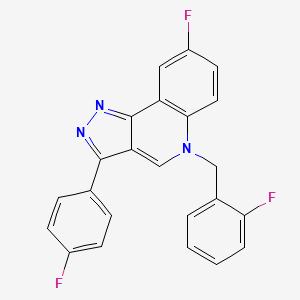 molecular formula C23H14F3N3 B2836049 8-fluoro-5-(2-fluorobenzyl)-3-(4-fluorophenyl)-5H-pyrazolo[4,3-c]quinoline CAS No. 866345-08-6