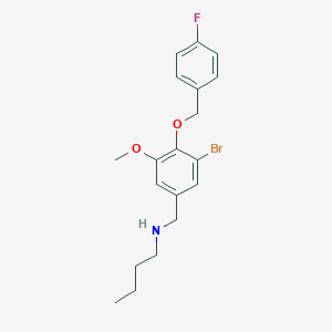 molecular formula C19H23BrFNO2 B283605 N-{3-bromo-4-[(4-fluorobenzyl)oxy]-5-methoxybenzyl}butan-1-amine 