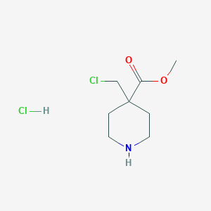 molecular formula C8H15Cl2NO2 B2836051 Methyl 4-(chloromethyl)piperidine-4-carboxylate;hydrochloride CAS No. 2470436-69-0