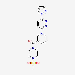 (1-(6-(1H-pyrazol-1-yl)pyridazin-3-yl)piperidin-3-yl)(4-(methylsulfonyl)piperazin-1-yl)methanone