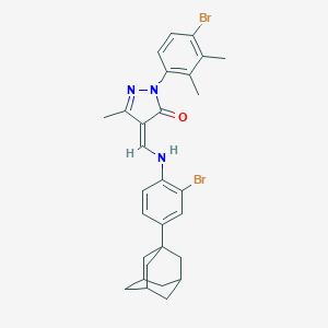 (4Z)-4-[[4-(1-adamantyl)-2-bromoanilino]methylidene]-2-(4-bromo-2,3-dimethylphenyl)-5-methylpyrazol-3-one
