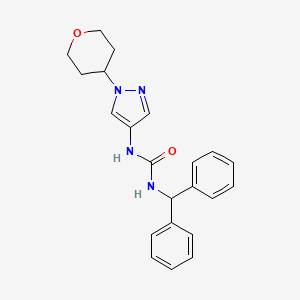 molecular formula C22H24N4O2 B2836070 1-苯甲基-3-(1-(四氢-2H-吡喃-4-基)-1H-吡唑-4-基)脲 CAS No. 1797867-16-3