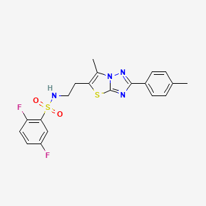 molecular formula C20H18F2N4O2S2 B2836071 2,5-difluoro-N-(2-(6-methyl-2-(p-tolyl)thiazolo[3,2-b][1,2,4]triazol-5-yl)ethyl)benzenesulfonamide CAS No. 896327-62-1