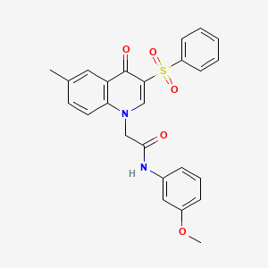2-[3-(benzenesulfonyl)-6-methyl-4-oxo-1,4-dihydroquinolin-1-yl]-N-(3-methoxyphenyl)acetamide