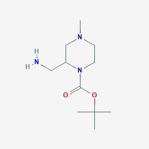 molecular formula C11H23N3O2 B2836084 叔丁基-2-(氨甲基)-4-甲基哌嗪-1-甲酸酯 CAS No. 549479-81-4