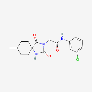 N-(3-chlorophenyl)-2-(8-methyl-2,4-dioxo-1,3-diazaspiro[4.5]dec-3-yl)acetamide
