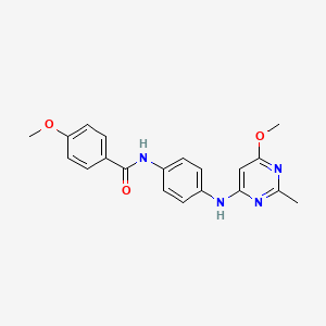 molecular formula C20H20N4O3 B2836087 4-methoxy-N-(4-((6-methoxy-2-methylpyrimidin-4-yl)amino)phenyl)benzamide CAS No. 946233-78-9