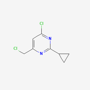 molecular formula C8H8Cl2N2 B2836088 4-氯-6-(氯甲基)-2-环丙基嘧啶 CAS No. 1856510-01-4