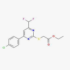 Ethyl 2-((4-(4-chlorophenyl)-6-(difluoromethyl)pyrimidin-2-yl)thio)acetate