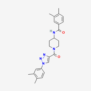 N-(1-(1-(3,4-dimethylphenyl)-1H-1,2,3-triazole-4-carbonyl)piperidin-4-yl)-3,4-dimethylbenzamide