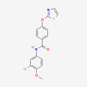 molecular formula C17H13ClN2O3S B2836098 N-(3-chloro-4-methoxyphenyl)-4-(thiazol-2-yloxy)benzamide CAS No. 1797981-42-0