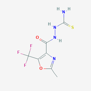 molecular formula C7H7F3N4O2S B2836106 2-{[2-Methyl-5-(trifluoromethyl)-1,3-oxazol-4-yl]carbonyl}hydrazine-1-carbothioamide CAS No. 680213-84-7