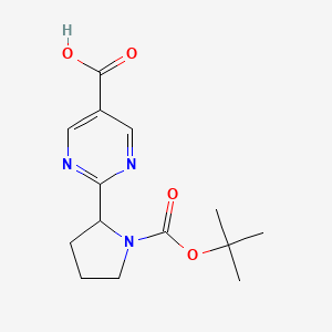 2-{1-[(Tert-butoxy)carbonyl]pyrrolidin-2-yl}pyrimidine-5-carboxylic acid
