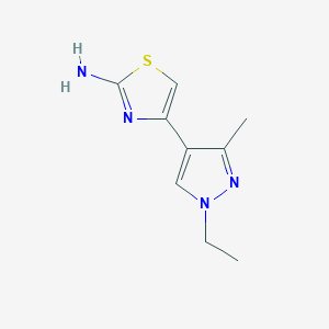 molecular formula C9H12N4S B2836109 4-(1-乙基-3-甲基-1H-吡唑-4-基)-噻唑-2-基胺 CAS No. 957301-85-8