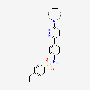 molecular formula C24H28N4O2S B2836111 N-(4-(6-(azepan-1-yl)pyridazin-3-yl)phenyl)-4-ethylbenzenesulfonamide CAS No. 946287-04-3