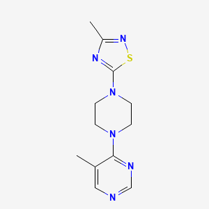 molecular formula C12H16N6S B2836114 3-Methyl-5-[4-(5-methylpyrimidin-4-yl)piperazin-1-yl]-1,2,4-thiadiazole CAS No. 2380096-29-5