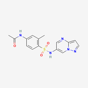 molecular formula C15H15N5O3S B2836118 N-(3-methyl-4-(N-(pyrazolo[1,5-a]pyrimidin-6-yl)sulfamoyl)phenyl)acetamide CAS No. 2034475-40-4