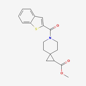molecular formula C18H19NO3S B2836122 甲基-6-(苯并[b]噻吩-2-甲酰)-6-氮杂螺[2.5]辛烷-1-甲酸酯 CAS No. 2034606-80-7