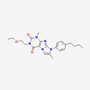 molecular formula C23H29N5O3 B2836136 8-(4-butylphenyl)-3-(2-ethoxyethyl)-1,7-dimethyl-1H-imidazo[2,1-f]purine-2,4(3H,8H)-dione CAS No. 896300-12-2