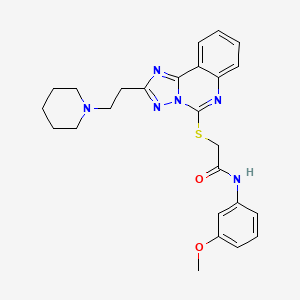 molecular formula C25H28N6O2S B2836143 N-(3-methoxyphenyl)-2-[[2-(2-piperidin-1-ylethyl)-[1,2,4]triazolo[1,5-c]quinazolin-5-yl]sulfanyl]acetamide CAS No. 443674-96-2