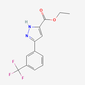 molecular formula C13H11F3N2O2 B2836145 ethyl 3-[3-(trifluoromethyl)phenyl]-1H-pyrazole-5-carboxylate CAS No. 93618-46-3