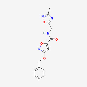 molecular formula C15H14N4O4 B2836146 3-(benzyloxy)-N-((3-methyl-1,2,4-oxadiazol-5-yl)methyl)isoxazole-5-carboxamide CAS No. 1448050-68-7