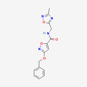 molecular formula C15H14N4O4 B2836146 3-(苄氧基)-N-((3-甲基-1,2,4-噁二唑-5-基)甲基)异噁唑-5-甲酸酰胺 CAS No. 1448050-68-7