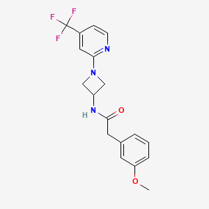 molecular formula C18H18F3N3O2 B2836149 2-(3-Methoxyphenyl)-N-[1-[4-(trifluoromethyl)pyridin-2-yl]azetidin-3-yl]acetamide CAS No. 2415603-00-6
