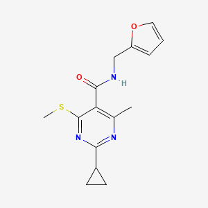2-Cyclopropyl-N-(furan-2-ylmethyl)-4-methyl-6-methylsulfanylpyrimidine-5-carboxamide