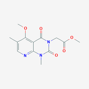molecular formula C13H15N3O5 B2836159 甲酸甲酯 2-(5-甲氧基-1,6-二甲基-2,4-二氧代-1,2-二氢吡啶并[2,3-d]嘧啶-3(4H)-基)乙酸酯 CAS No. 921467-05-2