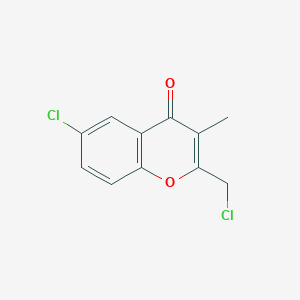 molecular formula C11H8Cl2O2 B2836163 6-Chloro-2-(chloromethyl)-3-methylchromen-4-one CAS No. 861621-42-3