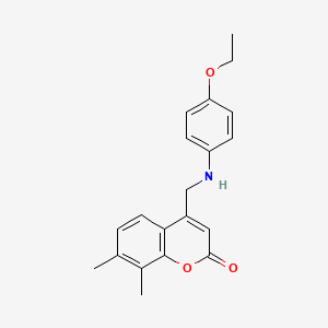 molecular formula C20H21NO3 B2836167 4-(((4-ethoxyphenyl)amino)methyl)-7,8-dimethyl-2H-chromen-2-one CAS No. 848740-02-3