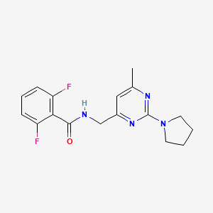 2,6-difluoro-N-((6-methyl-2-(pyrrolidin-1-yl)pyrimidin-4-yl)methyl)benzamide