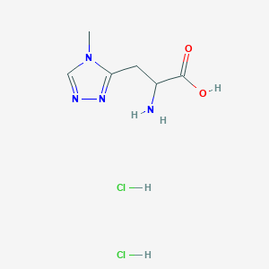molecular formula C6H12Cl2N4O2 B2836180 2-Amino-3-(4-methyl-1,2,4-triazol-3-yl)propanoic acid;dihydrochloride CAS No. 2377031-79-1
