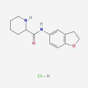 molecular formula C14H19ClN2O2 B2836182 N-(2,3-dihydro-1-benzofuran-5-yl)piperidine-2-carboxamide hydrochloride CAS No. 1333644-29-3