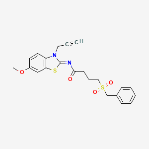molecular formula C22H22N2O4S2 B2836184 (E)-4-(benzylsulfonyl)-N-(6-methoxy-3-(prop-2-yn-1-yl)benzo[d]thiazol-2(3H)-ylidene)butanamide CAS No. 1007071-50-2