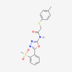 N-(5-(2-(methylsulfonyl)phenyl)-1,3,4-oxadiazol-2-yl)-2-(p-tolylthio)acetamide