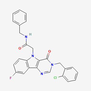 N-benzyl-2-(3-(2-chlorobenzyl)-8-fluoro-4-oxo-3H-pyrimido[5,4-b]indol-5(4H)-yl)acetamide