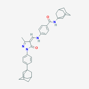 N-(1-adamantyl)-4-[[(Z)-[1-[4-(1-adamantyl)phenyl]-3-methyl-5-oxopyrazol-4-ylidene]methyl]amino]benzamide