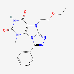 molecular formula C17H18N6O3 B2836217 9-(2-ethoxyethyl)-5-methyl-3-phenyl-5H-[1,2,4]triazolo[4,3-e]purine-6,8(7H,9H)-dione CAS No. 921511-47-9