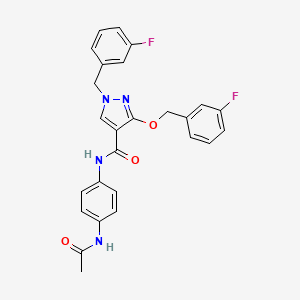 N-(4-acetamidophenyl)-1-(3-fluorobenzyl)-3-((3-fluorobenzyl)oxy)-1H-pyrazole-4-carboxamide