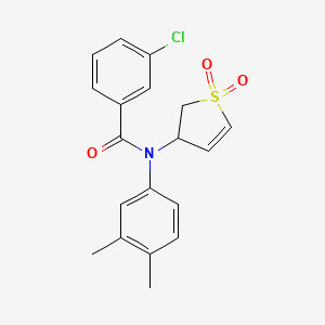 molecular formula C19H18ClNO3S B2836222 3-chloro-N-(3,4-dimethylphenyl)-N-(1,1-dioxido-2,3-dihydrothien-3-yl)benzamide CAS No. 863021-76-5