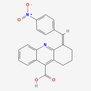 molecular formula C21H16N2O4 B2836225 4-[(4-Nitrophenyl)methylidene]-1,2,3,4-tetrahydroacridine-9-carboxylic acid CAS No. 379728-19-5