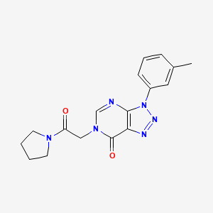 molecular formula C17H18N6O2 B2836233 3-(3-Methylphenyl)-6-(2-oxo-2-pyrrolidin-1-ylethyl)triazolo[4,5-d]pyrimidin-7-one CAS No. 893933-05-6