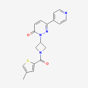 molecular formula C18H16N4O2S B2836234 2-[1-(4-Methylthiophene-2-carbonyl)azetidin-3-yl]-6-pyridin-4-ylpyridazin-3-one CAS No. 2380141-08-0
